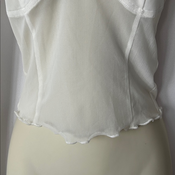 I.AM.GIA NWT Gianna White Sheer Long Sleeve Sheer Crop Top Shirt **Size M** 🔥🔥 - Picture 5 of 6